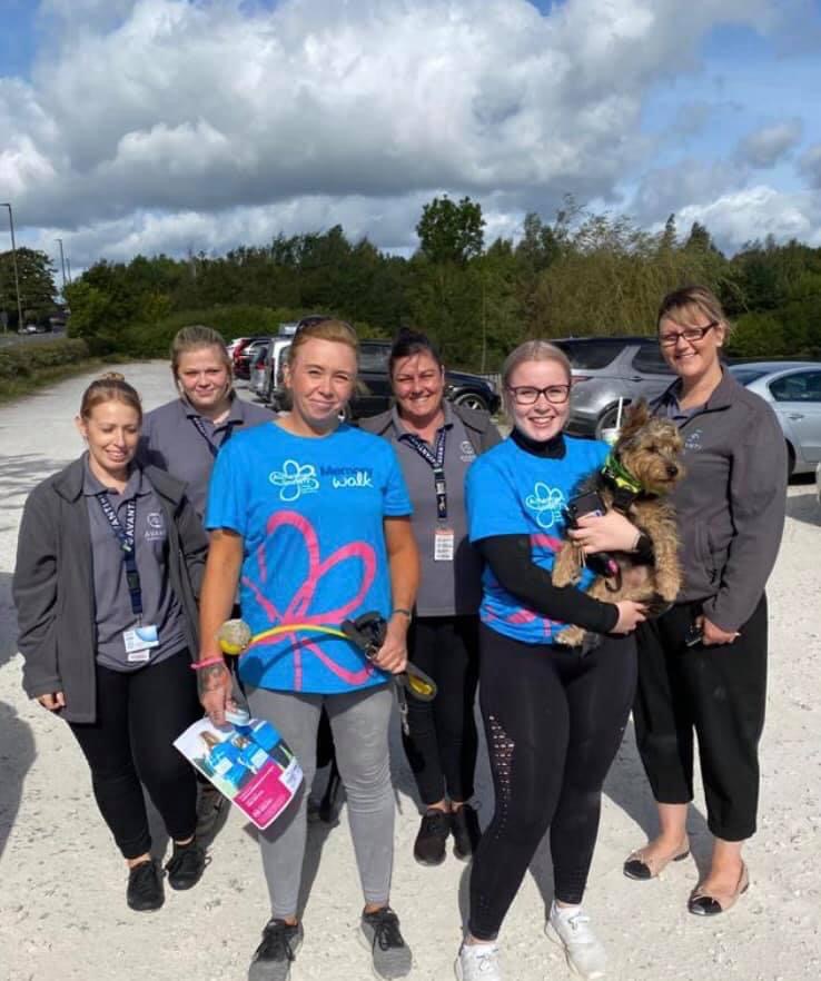 Our Ilkeston management team completing a 5k memory walk and their team who came to support